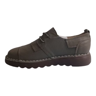 39码右脚单只鞋残疾人真皮系带女单鞋平底残障人士松弛感休闲鞋