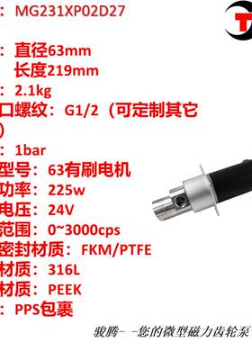 MG219XP02D27磁力齿轮计量泵不锈钢水油酸碱溶剂无脉冲厂家直销