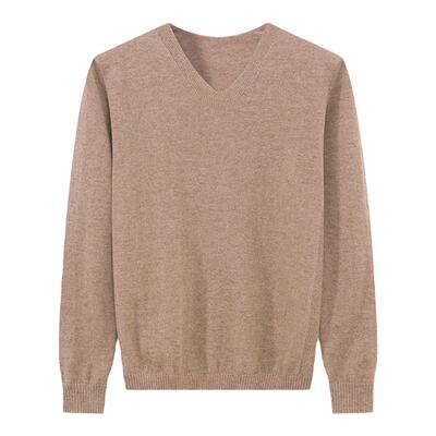 鹿王100%羊绒衫女士V领平面组织女套衫舒适亲肤修身休闲透气新款