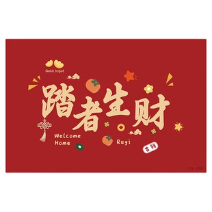 丝圈地垫2025新款入户门喜庆吉利地毯高级感可裁剪防滑耐脏除尘垫