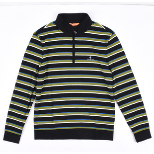 BIEM.L.FDLKK比音勒芬专柜正品男装 秋冬季时尚条纹纯棉休闲长袖T