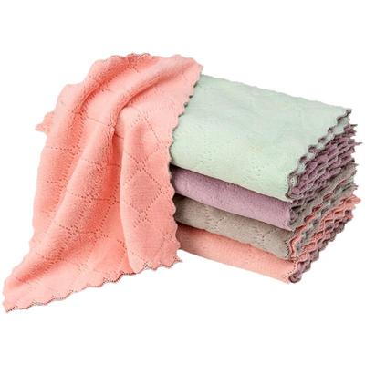 洗碗布双面珊瑚绒抹布吸水厚擦桌清洁厨房家用不掉毛不沾油百洁布