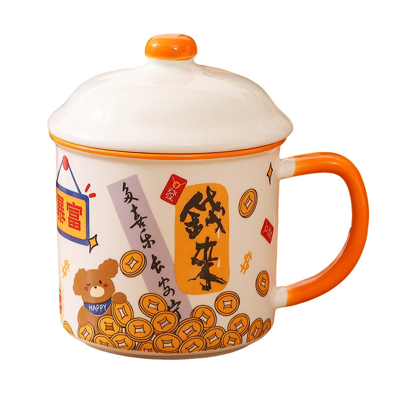 复古陶瓷马克杯大容量女家用茶缸马克杯