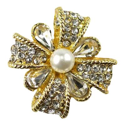 小香名媛风金属纽扣珍珠扣子