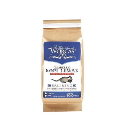 印尼进口WORCAS巴厘岛野生猫屎咖啡豆粉peaberry正品手冲醇厚低酸