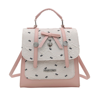 百搭甜美蝴蝶结邮差可爱双肩包