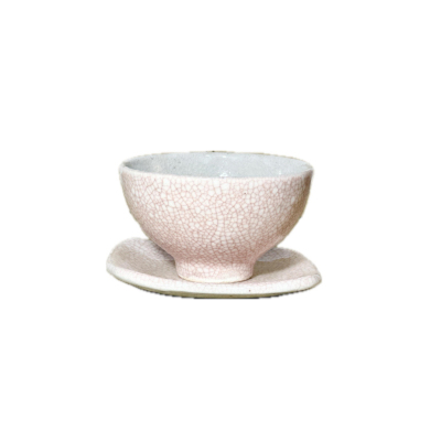 日本藏珍窑手作朱贯入高台杯茶杯陶瓷抹茶碗米饭碗碟子套装甜品碗