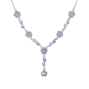 顺庆银楼足银999芷香项链女银饰锁骨链花朵甜美风饰品送女友礼物