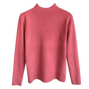 灰色半高领针织打底衫女内搭2025新款秋冬毛衣高级感修身长袖上衣