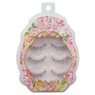 4D层次立体假睫毛眼头磨尖卷翘交叉眼尾拉长凌乱空气妆感无辜眼妆