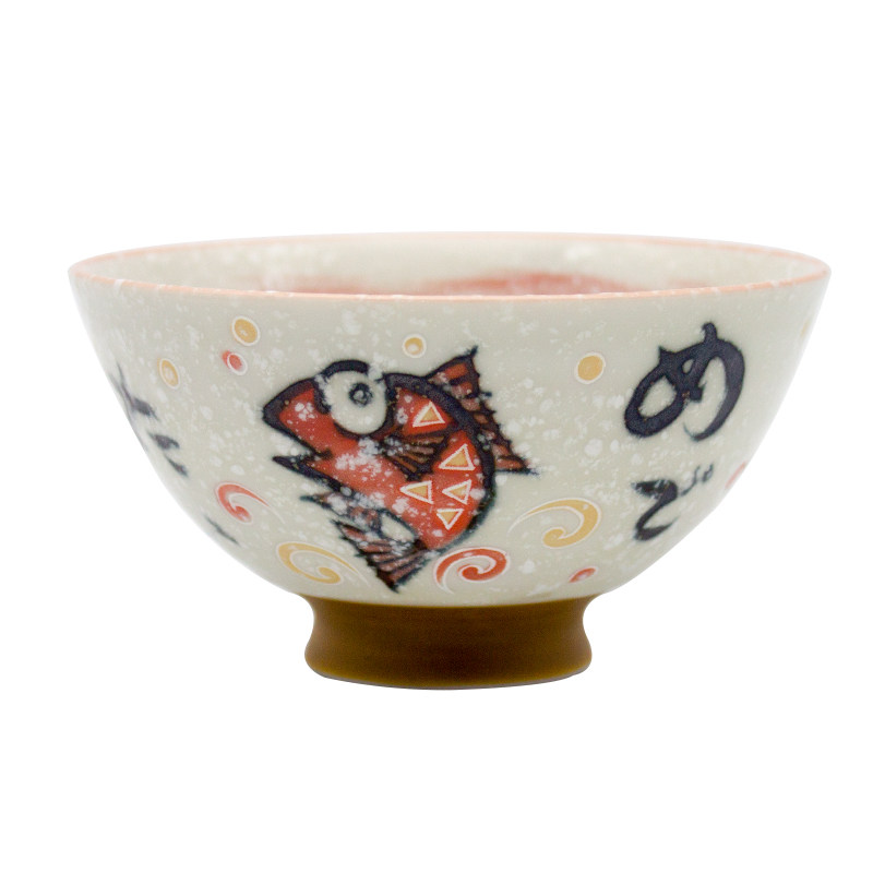 日本原装进口餐具美浓烧陶瓷碗日式家用饭碗和式米饭碗 开运鲷鱼