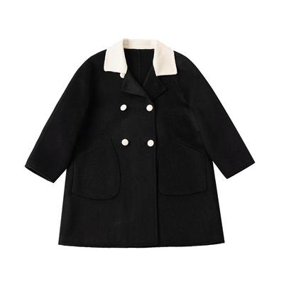 OPCP儿童双面呢大衣纯羊毛