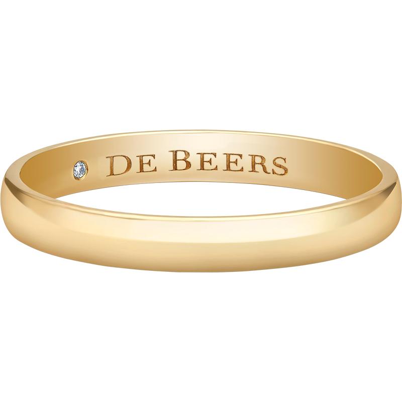 De Beers 戴比尔斯 Wide Court 18K黄金戒指3mm