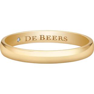 【礼物】De Beers 戴比尔斯 Wide Court 18K黄金戒指3mm