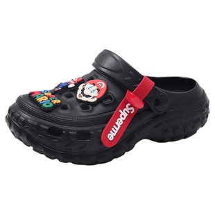 儿童洞洞鞋男童拖鞋夏季新款防滑凉拖大童凉鞋室内男孩沙滩鞋卡通