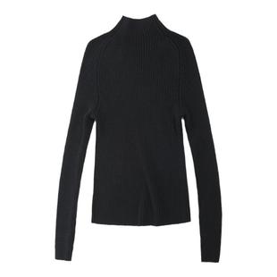 YuanYin秋冬高端针织优雅古着修身打底羊绒衫短款高领上衣毛衣女