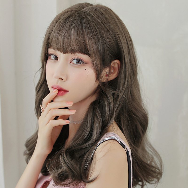 新款直销假发女长发 自然全头套式长卷发 空气刘海蓬松时尚中长发