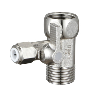 净水器进水三通阀4分转2分变3分水器带开关PE管快接头饮水机配件