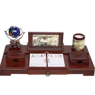 台历架2026年定制创意日历本老板办公桌笔筒摆件木质桌面红木台历