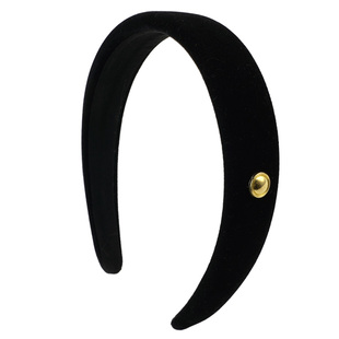 神仙藤井树同款黑色丝绒小金标发箍女日常外戴高颅顶洋气时尚发卡