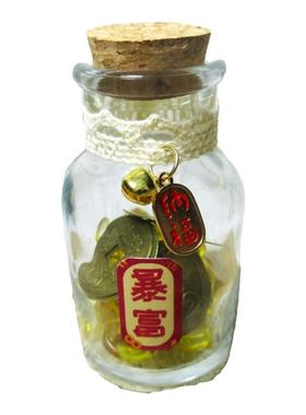 木塞攒存金豆豆收纳玻璃瓶幸运瓶许愿瓶装小物品迷你瓶子小空罐子