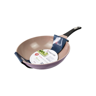 韩国原装进口陶瓷炒锅家用轻便耐用小平底陶晶彩色燃气电磁炉通用