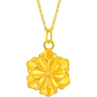 梦金园新款小克重5D足金黄金吊坠