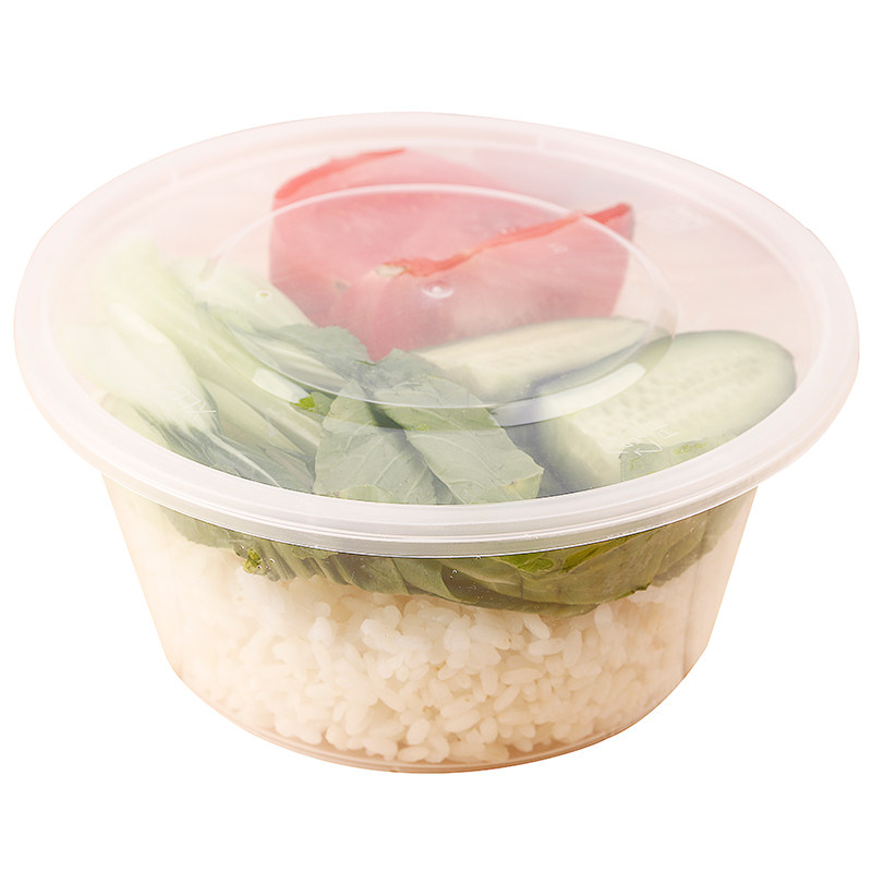 圆形透明外卖打包盒汤碗饭盒