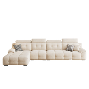 凯佑2025年新款意式轻奢雪尼尔棉麻贵妃沙发 现代简约L型布艺沙发