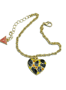 欧美外贸珐琅豹纹镶钻爱心手链