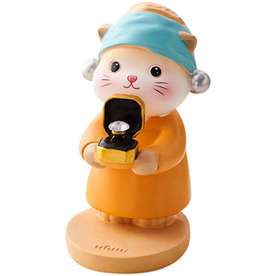 珍珠猫特别的结婚礼物送新人订婚桌面摆件求婚送女朋友有意义对象