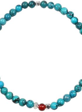 POHIER情侣天然原矿绿松石手链