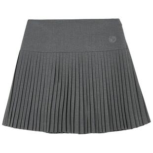 eland kids衣恋童装女童半身裙春秋复古学院风短裙刺绣百褶裙子