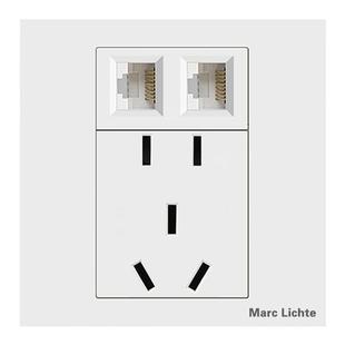 86型五孔电源带网络屏蔽RJ45插座面板超567类网口电脑信息墙插座