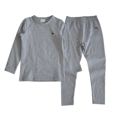 男童女童秋冬紧身白色打底内衣套