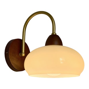 壁灯卧室床头灯北欧简约现代创意客厅过道楼梯阳台日式实木墙壁灯