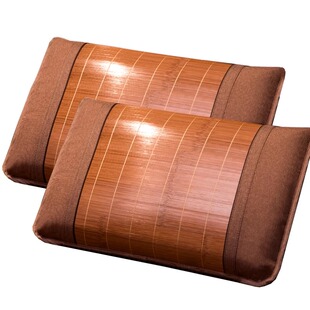 夏季凉爽竹席不夹头发枕头套单人冰丝凉席枕芯套成人枕套一对装