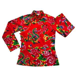 新款女斜襟上衣盘扣立领中式复古民族服装纯棉修身春秋冬东北大花