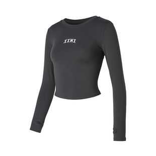 xexymix杰克茜韩国进口紧身柔软长袖T字母瑜伽跑步修身FXTA4368G