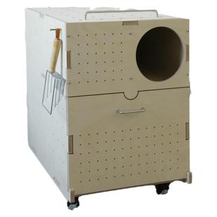 PurrKnave朋内超大号猫砂盆全封闭猫砂柜双层猫厕所防外溅猫砂箱