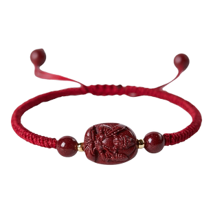 朱砂手串大势至菩萨本命年马年红绳手链女属马本命佛手绳生肖男