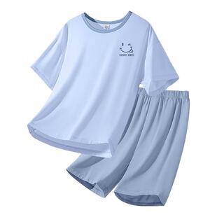 红豆童装男童夏装家居服套装儿童2026新款冰丝睡衣女孩抗菌衣服
