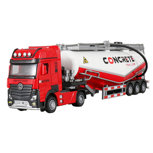 合金重型水泥大槽罐车模型合金运输工程车儿童半挂货车玩具运油车