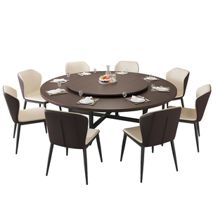 折叠餐桌圆桌家用10人可折叠带转盘不占空间可移动小户型吃饭桌子