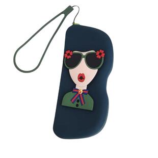 时尚女王简约便携眼镜盒收纳包硅胶太阳镜墨镜眼镜袋可挂防水包