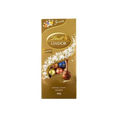 【双11狂欢购】Lindt/瑞士莲软心精选牛奶黑巧克力569g*2休闲零食