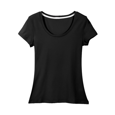 黑色短袖夏季纯棉修身显瘦上衣