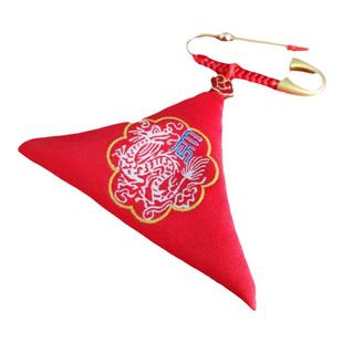 婴儿别针宝宝护身符三角袋平安福袋胎毛朱砂包外出平安桃木挂件