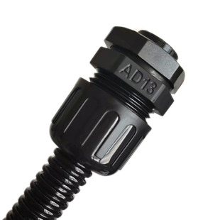 PA66尼龙防水型塑料波纹管接头PG型MG浪管密封配件软管外螺纹连接