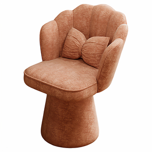 现代奶油风家用化妆椅梳妆凳可旋转椅子简约高级感卧室单人休闲椅